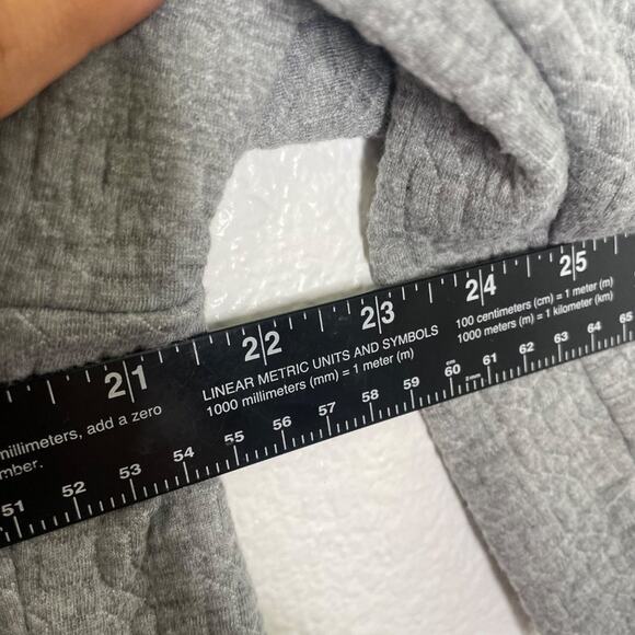 Roz & Ali Womens Jacket Size Medium Gray 3/4 Sleeve Long Open Front Blazer - Picture 6 of 14